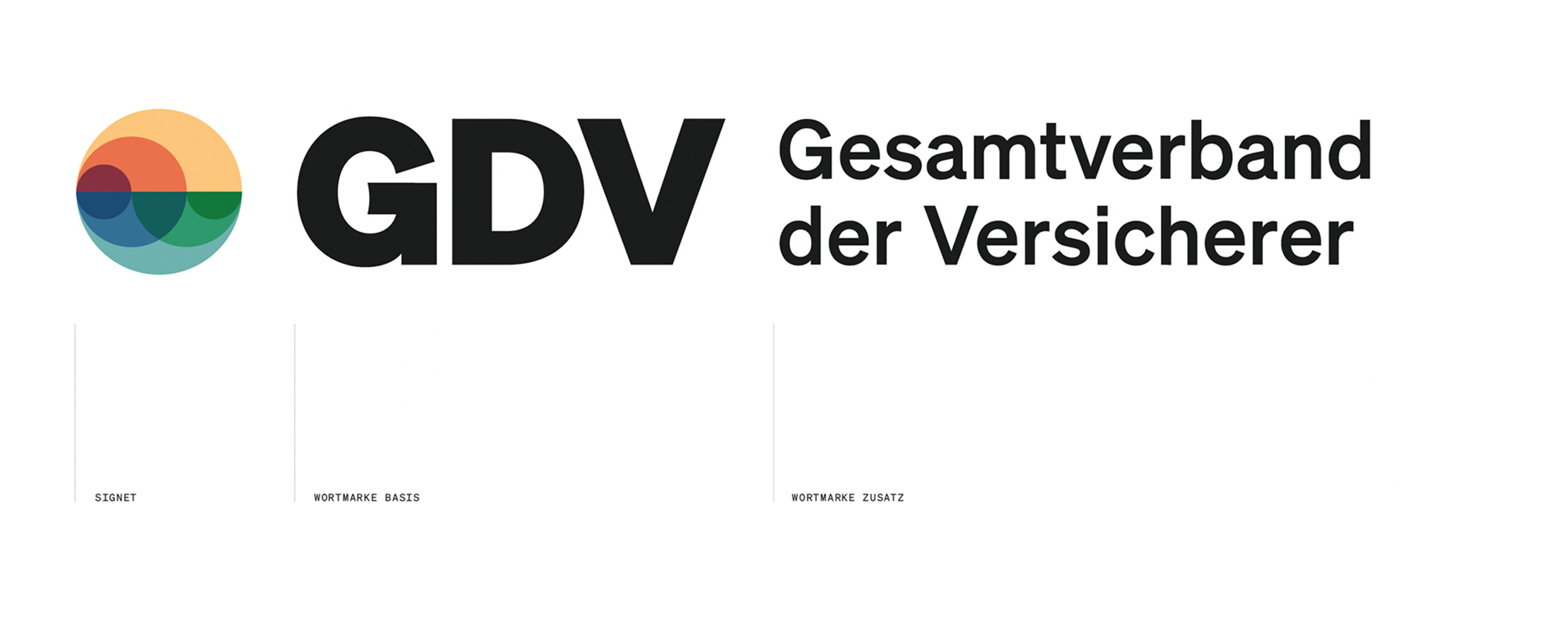 The new logo of GDV. It consists of a signet, the abbreviation GDV in a bold sans serif font and the addition